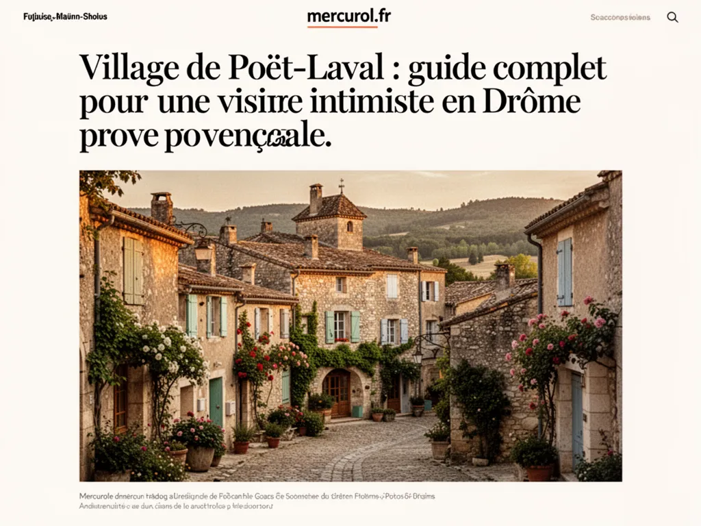 Village de Poët-Laval : guide complet pour une visite intimiste en Drôme provençale